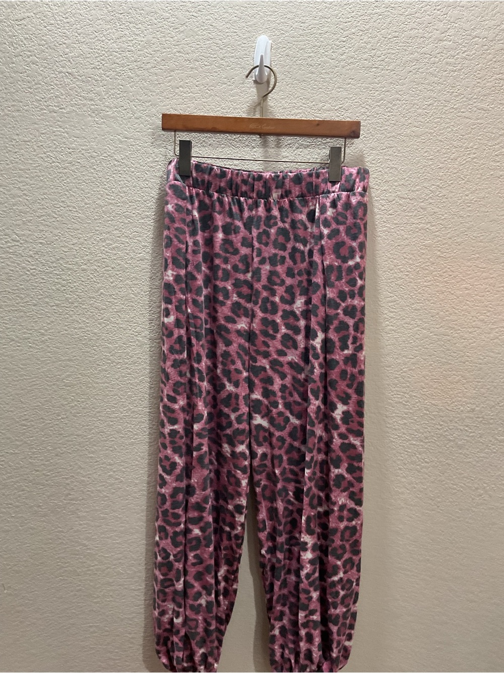 Pink Leopard Print Jogger Pants